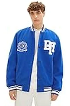 TOM TAILOR Relaxed Fit College bomberjack voor heren, met logo-badge, van badstof, , XXL