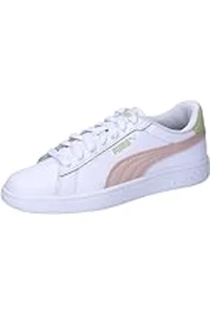 PUMA Smash 3.0 L Jr, sneakers voor kinderen, uniseks, wit/roze/pistachegroen, 36 EU