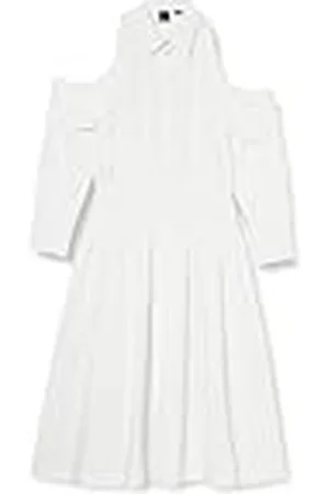 Pinko Dames Hazzard Popeline Franjes Casual Jurk, Z04_witte bril, 36, , 36