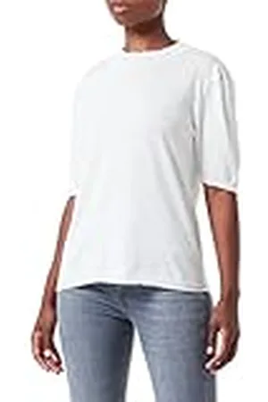 7 for all Mankind Dames Mock Neck Puff Sleeves Cotton Sweater, , S