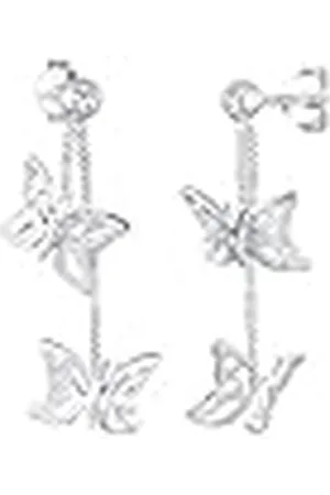 Elli Oorbellen Dames Oor Hanger Vlinder Trend Natuur met Kristallen in 925 sterling zilver