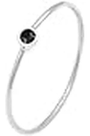 Elli Damesring elegant eenvoudig met kristallen in 925 sterling zilver, 46 EU, facetgeslepen.