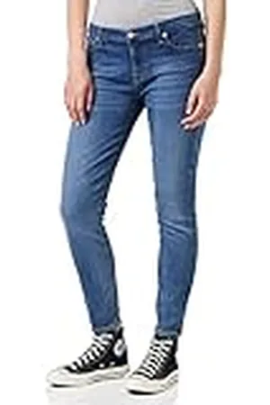 7 for all Mankind The Crop Skinny Jeans voor dames, blauw (mid blue), 24