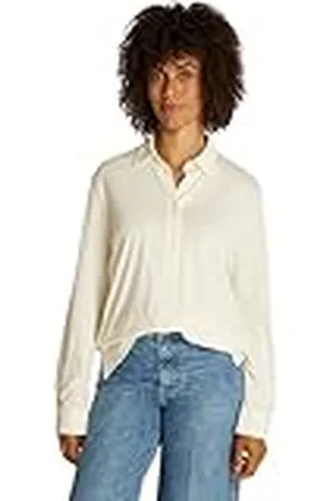 Tommy Hilfiger Dames casual BTN DOWN SHIRT LS WW0WW45983, beige, XXL, , XXL