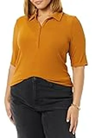 Amazon Dames Fine Rib Polo (voorheen Daily Ritual), Dark Caramel, XX-Large