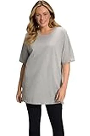 Ulla Popken Basic T-shirt met ronde hals voor dames, , 46-48