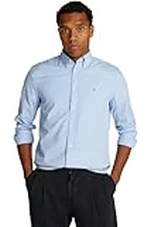 Tommy Hilfiger Heren FLEX POPLIN GINGHAM RF SHIRT MW0MW37548 L/S Shirt, blauw, S, , S