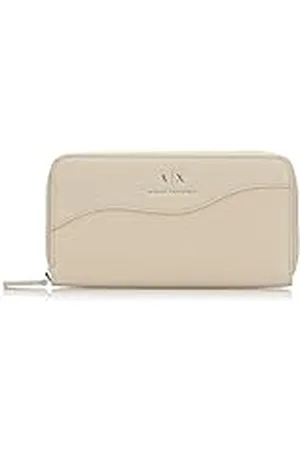 Armani Exchange Dames Essential, Wave, Silver Printed Logo Tri-Fold Wallet, , , Eén maat