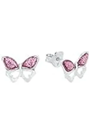 Amor Ohrstecker 925 Sterling Silber Mädchen Kinder Ohrschmuck, 0,7 cm, Silber, Schmetterling, Kommt in Schmuck Geschenk Box, 2021288