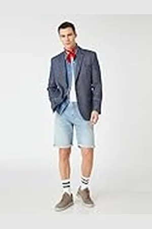 Koton Heren Linen Blazer Button Detail Gestreepte Zakken, , 50