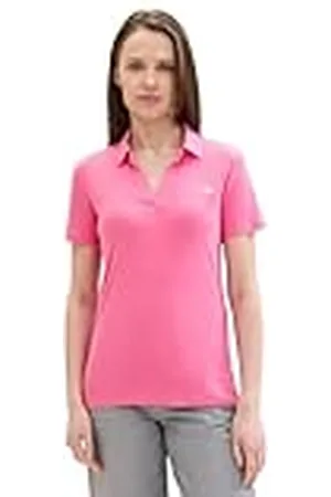 TOM TAILOR Basic poloshirt voor dames met logo, , XXL