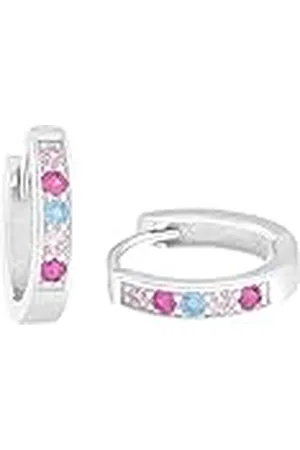 Amor Creoles 925 Sterling Zilveren Meisjes Oorsieraden, Met Zirkonia Synth., 1,2 cm, Zilver, Wordt Geleverd In Sieradendoosje, 2036513