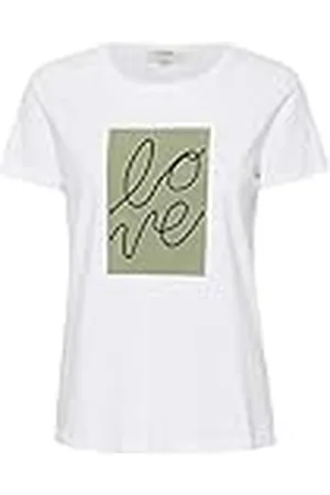 Cream FloraCR T-shirt, Snow White Love Print, XS dames