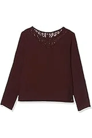 IKKS Junior Meisjesblouse Col Dentelle Lie De Vin blouse, , 10 Jaren(Fabrikant maat:XXS)