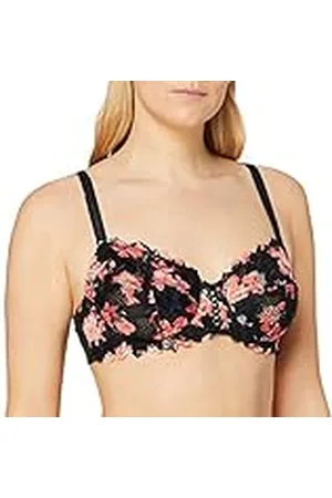 Sans Complexe Beha met beugels, model Arum mozaïek, bloemenkant met meerkleurige print, veterspel voor vrouwen op de tussenborst, grafische print, roze, 110E, , 85F