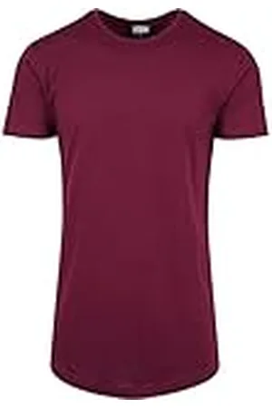 Urban classics Heren gevormd lange korte mouwen lang T-shirt, ronde hals, 100% jersey katoen, beschikbaar, maten: XS-5XL - rood - S