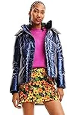 Desigual Dames Hamilton Woman Woven Padded Short Overcoat, , XL