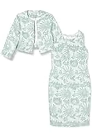 Gina Bacconi Jacquard schede jurk en bolero, , 8, , 34
