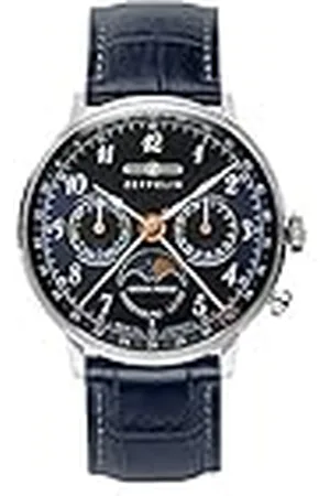 Zeppelin Unisex chronograaf kwarts horloge met lederen armband 7037-3