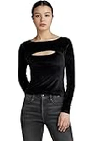 G-Star RAW Dames Cut-Out Slim Boat T-shirt met lange mouwen, , L