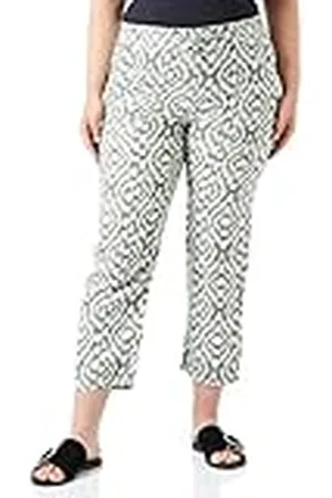 Gerry Weber Edition Dames Easy Fit broek, groene print, 48R, , 48