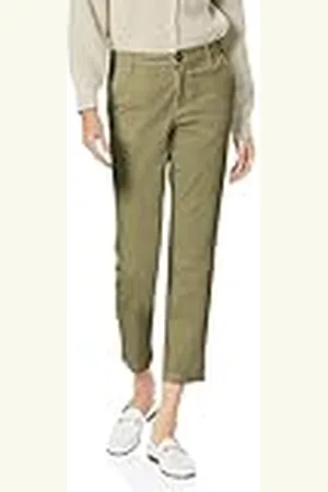 Amazon Dames Mid-Rise Slim-Fit Cropped Tapered Leg Khaki Broek, , 10