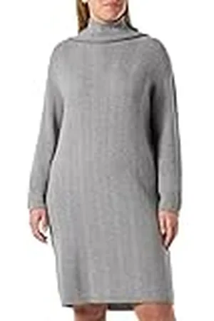 Timezone Dames High Collar Knit Dress Casual Jurk, paloma grijs melange, S