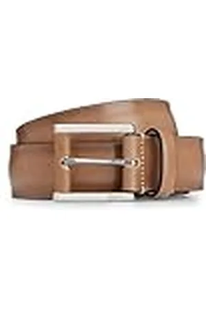 HUGO BOSS Heren T-Lino Sz35 Italiaans lederen riem met logo gegraveerde gesp, , 115 cm