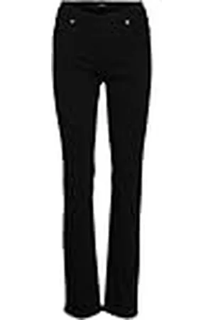 VERO MODA Dames VMDAF MR Straight VI1137 NOOS jeans, zwart, S/30, , S/30L