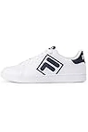 Fila Heren Courtbay Logo Sneakers, Wit Navy, 40 EU