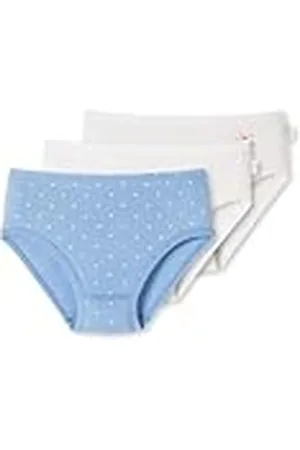 Schiesser Meisjes 3 Pack heupslips hogere pasvorm fijne rib 100% biologisch katoen maat 92 tot 140 ondergoed, , 98, , 98 cm