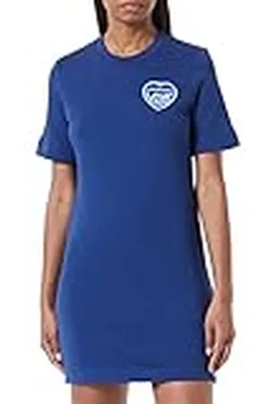 Moschino Korte damesjurk met geborduurde Love Storm Knit Effect Heart Patch Jurk, , 44