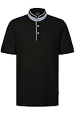 Bugatti Poloshirt voor heren, opstaande kraag, basic korte mouwen, moderne pasvorm, , M