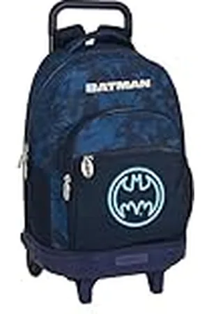Safta Batman Legendary Grote rugzak met wielen, compact, afneembaar, ideaal voor kinderen van verschillende leeftijden, comfortabel en veelzijdig, kwaliteit en duurzaamheid, 33 x 22 x 45 cm