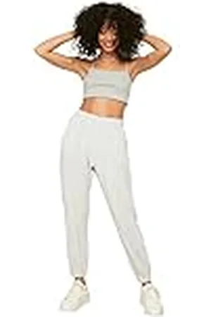 Trendyol Gray Velvet Loose Jogger Knitted Tracksuit Trainingsbroek Dames, , S