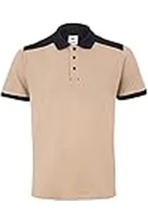Velilla 105519S Polo-stretch, tweekleurig, korte mouwen, zandbeige en zwart, maat XS, , XS