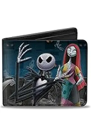 Buckle Heren Nightmare Before Christmas 4-personage Group/Cemetery Scene Reisaccessoire-Bi-Fold Portemonnee, meerkleurig, standaard maat