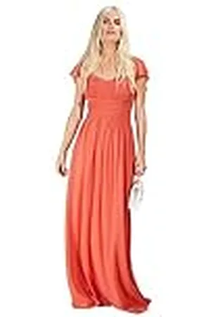 Little Mistress Coral Rose verfraaide mouw maxi-jurk, 14, Koraal Roos, 40