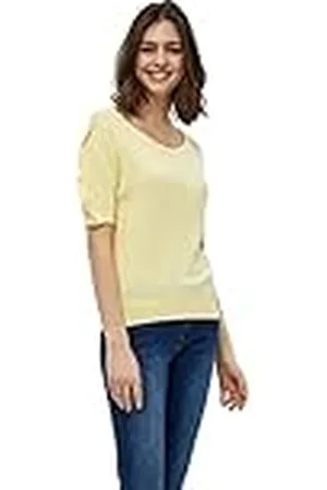 DESIRES Dames Geisha Rib Ruffle Blouse Pullover Sweater, , M