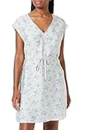 VERO MODA VMIRIS S/L V-hals Short Dress WVN NOOS, Berk/Aop: blue iris, XS