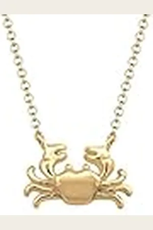 Elli Halsketting voor dames, kreeft krab strand in 925 sterling zilver verguld, 45 cm, Facetgeslepen, Geen edelsteen