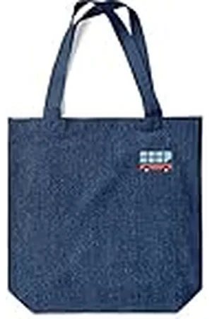 Green Fish Denim-draagtas, bedrukt, boodschappentas, machinewasbaar, opvouwbaar, handtas van jeans met handgrepen, 38 x 42 cm, , Eén maat, modern
