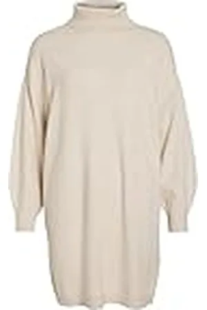 VILA Viril gebreide jurk met rolkraag, L/S, ruimvallende gebreide jurk voor dames, , M