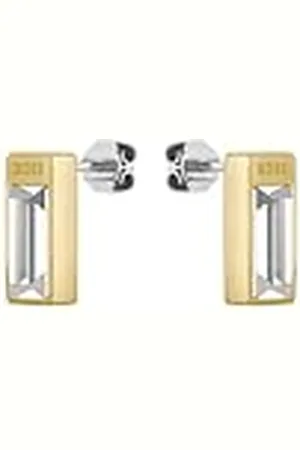 HUGO BOSS Sieraden Dames CLIA Collection Oorknopjes Verfraaid met kristallen in zilver of goud plating, Eén maat, Roestvrij staal, Geen edelsteen