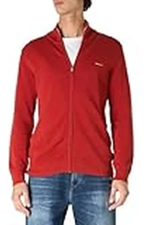 GANT Katoen Pique Zip Cardigan, , XXL