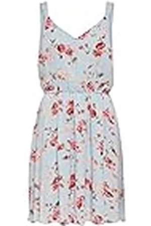 ONLY ONLKARMEN S/L Short Dress Wvn Noos Jurk, Cashmere Blue/AOP: Rose Flowers, 44 Dames