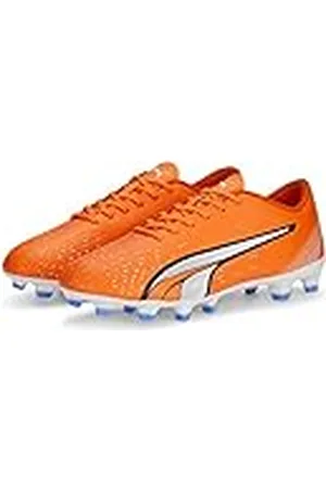 PUMA Play FG/AG Voetbalschoenen voor heren, Ultra Orange White-Blue Glimmer, maat 43, ultra oranje wit blauw mica, 43 EU