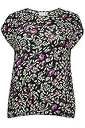 Kaffe Plus-Size damesblouse, korte mouwen, ronde hals, losse pasvorm, , 42 Groten mate