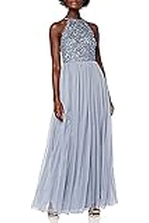 Maya Deluxe Vrouwen dames bruidsmeisje maxi jurk halter hals pailletten verfraaid prom afstuderen bruiloft, , 38