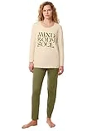 Triumph Dames PK LSL X Pyjamaset, Green-Light Combinatie, 36, , 36